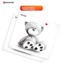 EXCO (EXCO), 2-Piece Cute Bear Mouse Pad, Small Cartoon Anime Laptop Office Mat, Portable Gaming Simple Office Supplies for Women, 0285
