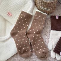 Thicken Mid-Tube Socks Gift Snow Boot Socks New Thermal Sleep Sock  Autumn Winter šviesios kavos spalvos