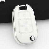 AVQ4   TPU Car Folding Key Case Cover Shell For Peugeot 208 308 408 508 2008 3008 4008 5008 For Citroen C3 C4 CACTUS C6 C8 Accessories