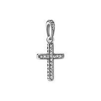 Pandora Classic Cross Charm 925 Silver Necklace/Pendant Women's 397571CZ sidabras