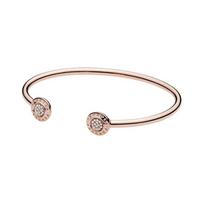 Pandora Atviro dizaino apyrankė moterims rožinio aukso 580528CZ auksas