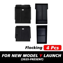 fwujn6 For Tesla New Model Y Launch 2025 Juniper  Center Console Eyeglasses Storage Case Armrest Storage Box Upper&Lower Accessories