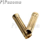 Motorcycle Brass Hand Grip 1 Pair Left and Right Handlebar Grip for Harley With 1  Standard Handle Bars GP-1339-BR žalvaris
