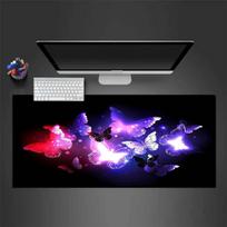 Purple Butterfly Mousepad Desk Pad Large Gaming Mouse Pad Gamer Ofice Mat Mouse Pad Light Gaming Room Desk Mat Unisex 30cmx60cm(11.8x23.6inch)