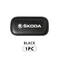 EJIT2 For Skoda Car Interior Leg Knee Rest Pad Leather Cushion Accessories VRS Octavia 1 2 3 Rapid Kodiaq Karoq Fabia Kamiq Superb