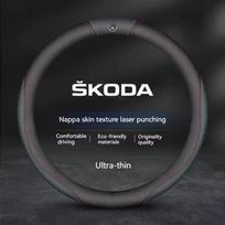 WVCL8 38CM carbon fiber car steering wheel cover suitable for Skoda Octavia Kodiaq KAROQ Superb VIRS breathable steering wheel cover