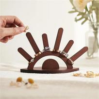 Creative Wooden Jewelry Display Stand Rings Holder Handcrafted Organizer for Necklaces Earrings Home Decor Gift