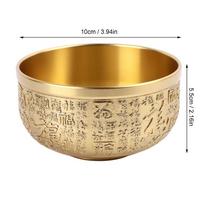 Hundred Blessings Feng Shui Brass Bowl Brass Wealth Money Bowl  Gift For Wealth