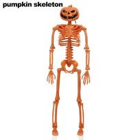 Namų dekoravimas Anatominiai žaislai Helovinas Žmogaus skeletas Kaulų modelis Moliūgo kaukolė Kūno figūrėlė pumpkin skeleton
