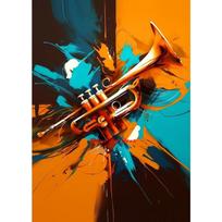 Musical Instruments Guitar Saxophone Piano Clarinet Abstract Posters Prints Canvas Painting Wall Picture for Living Room Decor 21cm×30cm NoFrame