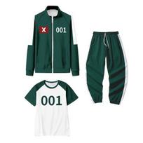 230 001 007 Sportinis kostiumas Cosplay kostiumas Korėjietiškas unisex švarkas trumpomis rankovėmis, viršus, bėgiojimo kelnės, 3 dalių sportinio kostiumo komplektas, apranga maskaradiniam vakarėliui S C