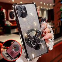 Mirror Butterfly Folding Stand Bracelet Phone Case on For Oppo Reno 14 13 12 11 F 14F 13F 12F Reno14 Reno13 Pro Shockproof Cover Oppo Reno14 F juoda