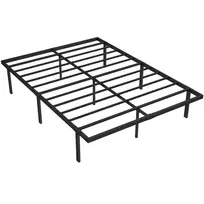 Lovos rėmas, 140 x 200 cm, metalinė lova su vieta daiktams laikyti po lova, metalinis rėmas su grotelėmis, spyruoklinis čiužinys (boxspring) nereikalingas