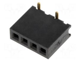 Socket | pin strips | female | PIN: 4 | straight | 1.27mm | SMT | 1x4 | 1A