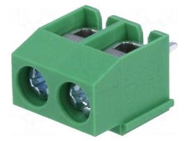 PCB terminal block | angled | 5mm | ways: 2 | on PCBs | 0.5÷2.5mm2 | 18A