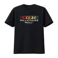 Crypto Millionaire T Shirt Vintage Bitcoin vintage Washed Casual streetwear Slightly homme fashion designer clothes Stylish S juoda