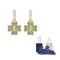 Swarovski paauksuoti auskarai moterims žali F-Branded gift bag žalia