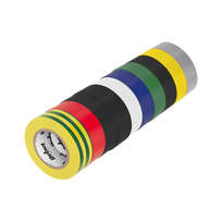 Instaliacinės izoliacinės ir sujungimo medžiagos // Izoliacinės juostos // Komplet taśm izolacyjnych klejących REBEL (10 szt. - 0,13 mm x 19 mm x 20 yd) mix kolorów