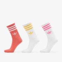 adidas 3-Stripes Crew Socks 3-Pack White/ Lucid Pink/ Preloved Scarlet - Dydis M (KT9742 Kojinės)