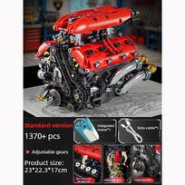 Technical V8 Engine Model Building Blocks Set with Electric Motor Assembly Bricks Toys Kid Boys Birthday Gifts Desktop Decor Toy
