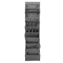 Over The Door Shoe Holder Grey Oxford Cloth 14 Compartments 8 Tiers Hanging Shoe Rack for Sneakers High Heels Boots