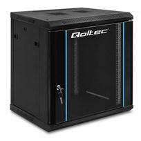 Qoltec RACK Cabinet 19" | 12U | 600 x 635 x 450 | Tempered doors | Hanging | Steel case | Lock | Black