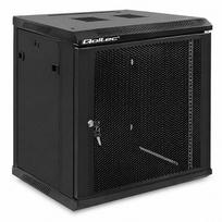 Qoltec RACK Cabinet 19" | 12U | 600 x 635 x 450 | Perforated doors | Hanging | Steel case | Lock | Black