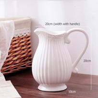 8 inch Ceramic Decorative Pitcher Flower Vase for Flower Bouquet Best Gift for Dried Floral Arrangement Home Decoration Vase mėlyna