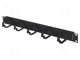 Cable organizer | 1U | black | Standard: 19"