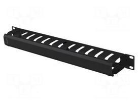 Cable organizer | 1U | black | Standard: 19"