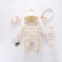 YY Baby Autumn/Winter Velvet Onesie Set - Thickened Warm Newborn Romper 70 (0-5 months) smėlis