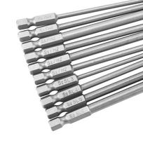 10pcs S2 Steel Cross Head PH1 PH2 Slot Screwdriver Bits Set 1 4inch Hex Shank 100mm