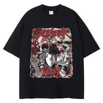 Super Cool Berserk Anime Printed Summer 100% Cotton Casual Comfortable Men's Round Neck T-Shirt Trendy Street Men's Clothing S juoda