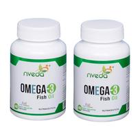 Nveda Omega-3 Fish Oil 1000mg Capsules for Men & Women 60 Softgels Heart Brain Eye Joint Support Pack of  2
