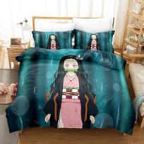 Kamado Nezuko Bedding Set Anime Demon Slayer 3D Printed Duvet Covers Pillowcases Comforter Bedding Set Bedclothes Bed Linen 135X200