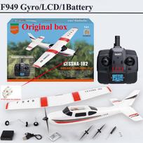 2.4G F949 LCD versijos RC lėktuvas Cessna 182 3D6G 3 kanalų fiksuoto sparno lėktuvas Lauko dronas RTF su giroskopu ir naktiniu