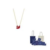 Swarovski paauksuoti, dirbtinio kristalo akmenų karoliai moterims Small Size-Original Brand Box And Bag raudona