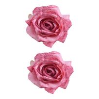 Set Of 2 Decorative Rose Design Curtain Clips Holdbacks Polyester Fabric For Living Room Bedroom Decoration