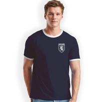 Scotland Football Home Nations Lion Badge Print Ringer T-Shirt Birthday Gift 3XL