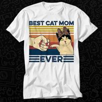 Best Cat Mom Ever Vintage Funny Mothers Day T Shirt 541 XL