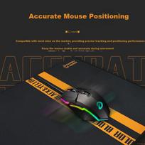 DAREU CB-L8032 Gaming Waterproof Mouse Pad, Large Size, Thickened with Locked Edges, Office Keyboard Computer Desk Mat, Black And Yellow, 800*300*4mm