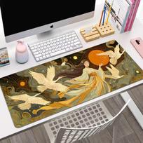 Large Mouse Pad Computer Keyboard Mat Office Gaming Writing Pad Cartoon Premium Edge-Locked Washable Desk Mat 800*400*3mm Lingyu Banyue