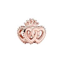 Pandora Love crown 14K rose gold heart-shaped charm 787670 auksas