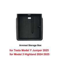 fwujn6 For Tesla New Model Y Launch 2025 + Juniper Model 3 Highland 2024 Center Console & Armrest Eyeglasses Storage Box Upper ABS Case