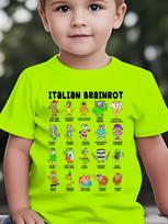 Italian Brainrot Animals Kids T-Shirt Cappuccino Assassino Short Sleeve Tops for Kids Funny Meme Cute Tee Summer Y2k Clothing 100