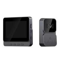 Wireless Video Intercom Doorbell HD Night Vision 4.3-inch lPS Screen Waterproof Visual Door Bell Camera Smart Home Security
