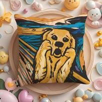 Edvard Munch The Scream Abstract Cushion Cover Plush Fabric Soft Double-Sided Printed Sofa Warm Winter Home Gift Pillow Cover Peach skin 18*18(CM)-1Pcs
