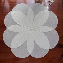 2PCS Sewing Petal Design Heat Insulation Pad Eco-Friendly Bowl Mat Jute Placemat  Table Setting smėlis