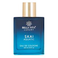 Bella Vita Luxury Skai Aquatic Eau De Cologne Unisex kvepalai vyrams ir moterims su bergamote, rožiniais pipirais | Ilgalaikis Aqua EDC kvapas, 100 ml 100ML