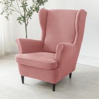 Elastic Corn Kernel Pattern Wing Chair and Bench Cover - All-Inclusive Sofa Protector for Home and Hotel Cover + Seat Cushion rožinė